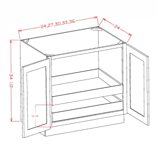 US Cabinets-Highland-Shaker-Dove-DOUBLE-FULL-HEIGHT-DOOR-TWO-ROLLOUT-SHELF-BASE-KITS