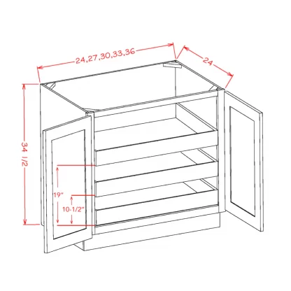 US Cabinets-Highland-Shaker-Grey-DOUBLE-FULL-HEIGHT-DOOR-THREE-ROLLOUT-SHELF-BASE-KITS