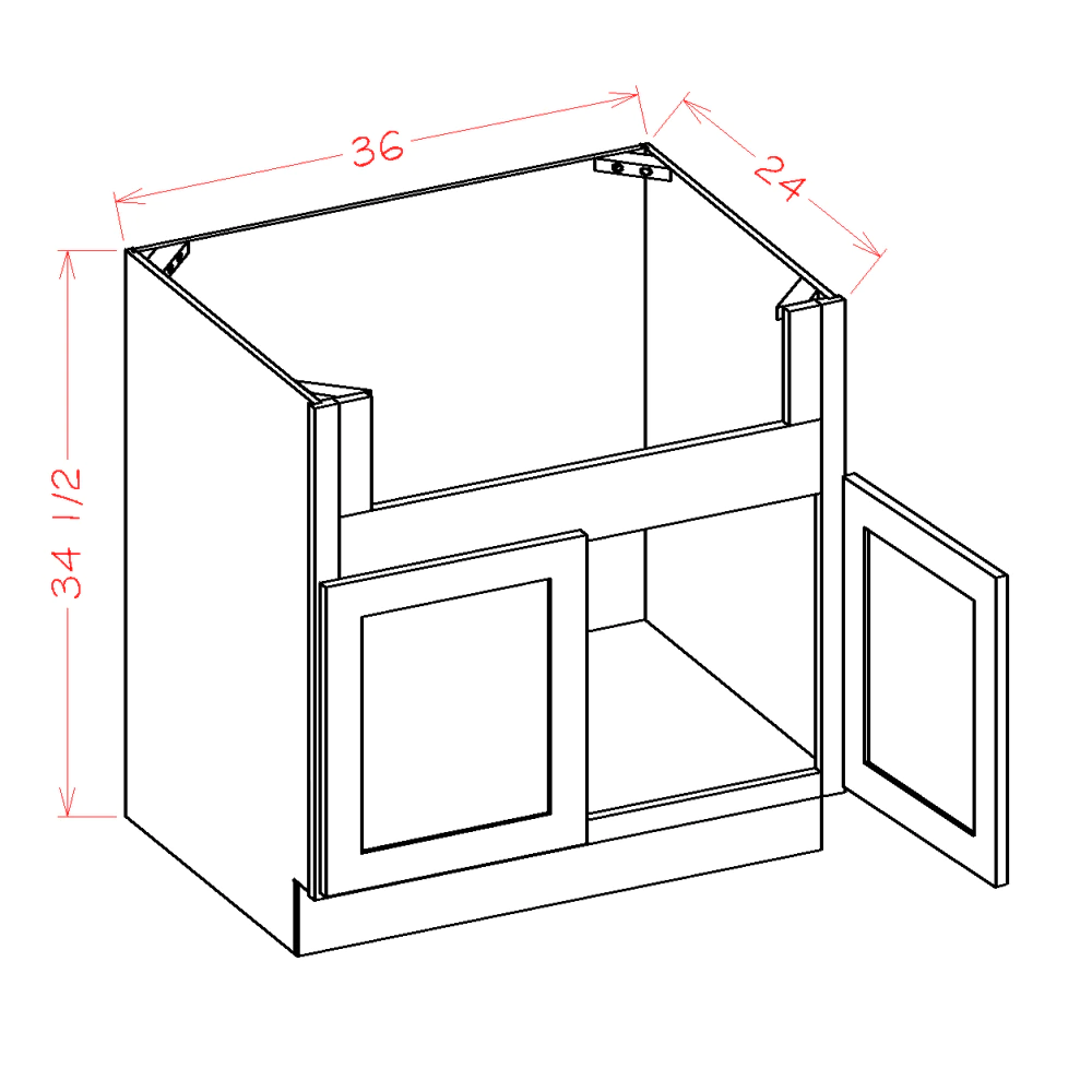 US Cabinets-Highland-Shaker-Dove-FARM-SINK-BASE