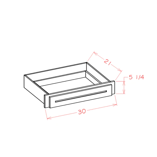 US Cabinets-Highland-Shaker-White-DESK-KNEE-DRAWER