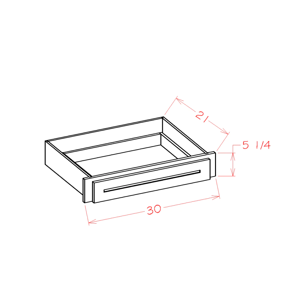 US Cabinets-Highland-Shaker-Dove-DESK-KNEE-DRAWER