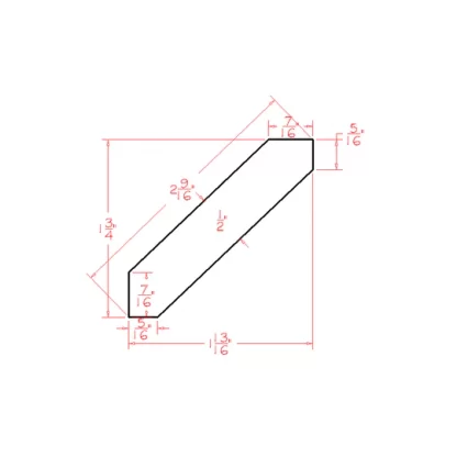 US Cabinets-Highland-Shaker-White-ANGLE-CROWN-MOULDING-(1-3/4"H)