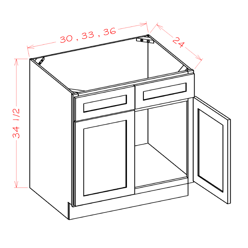 US Cabinets-Highland-Shaker-Cinder-SINK-BASES