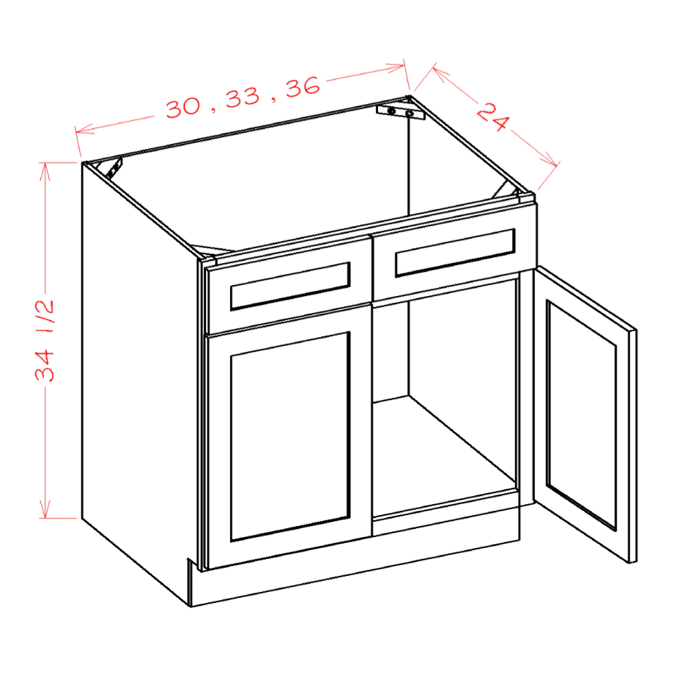 US Cabinets-Highland-Shaker-Grey-SINK-BASES