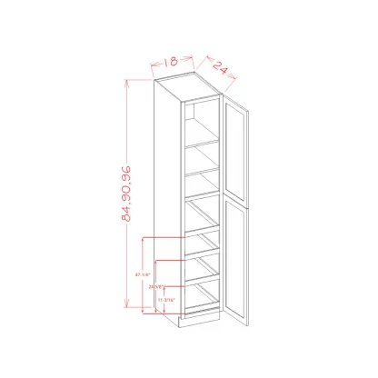 US Cabinets-Highland-Shaker-White-TWO-DOOR-UTILITY-ROLLOUT-SHELF-CABINET-KIT