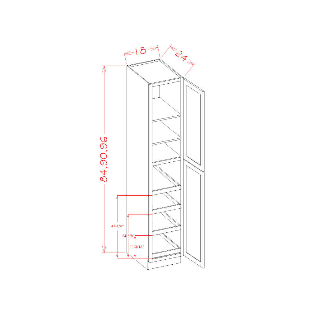 US Cabinets-Highland-Casselberry-Saddle-TWO-DOOR-UTILITY-ROLLOUT-SHELF-CABINET-KIT