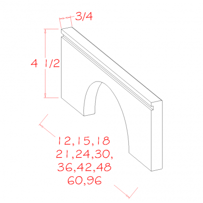 US Cabinets-Highland-Shaker-White-ARCHED-TOE-KICK-APRON-MOULDINGS