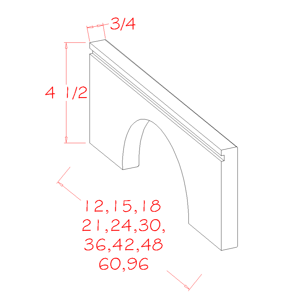 US Cabinets-Highland-Shaker-White-ARCHED-TOE-KICK-APRON-MOULDINGS