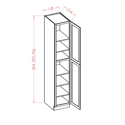 US Cabinets-Highland-Shaker-White-TWO-DOOR-UTILITY-CABINETS