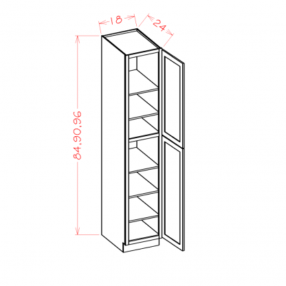 US Cabinets-Highland-Shaker-Cinder-TWO-DOOR-UTILITY-CABINETS