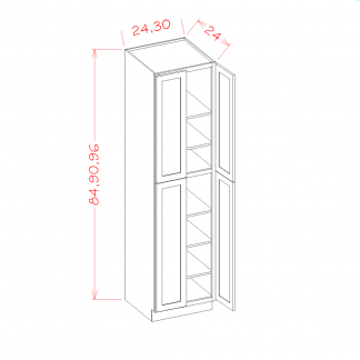 US Cabinets-Highland-Casselberry-Antique White-FOUR-DOOR-UTILITY-CABINETS