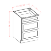 US Cabinets-Highland-Casselberry-Antique White-VANITY-DRAWER-BASES
