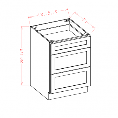 US Cabinets-Highland-Shaker-Cinder-VANITY-DRAWER-BASES