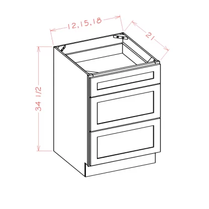 US Cabinets-Highland-Shaker-Dove-VANITY-DRAWER-BASES