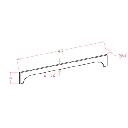 US Cabinets-Highland-Shaker-White-CROWN-VALANCE