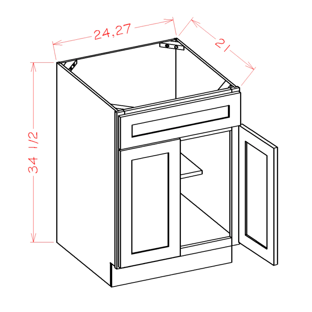 US Cabinets-Highland-Shaker-Grey-DOUBLE-DOOR-SINGLE-DRAWER-FRONT-VANITY-SINK-BASES