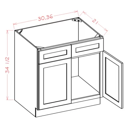 US Cabinets-Highland-Shaker-White-DOUBLE-DOOR-SINGLE-DRAWER-FRONT-VANITY-SINK-BASES