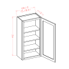 US Cabinets-Highland-Casselberry-Antique White-42"-HIGH-SINGLE-DOOR-WALL-CABINETS