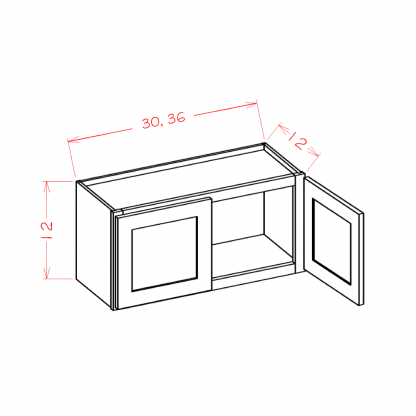 US Cabinets-Highland-Shaker-Cinder-12"-HIGH-BRIDGE-CABINETS