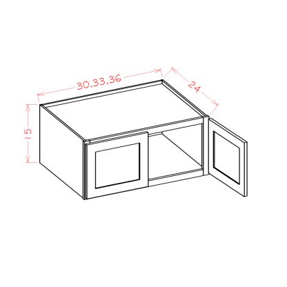 US Cabinets-Highland-Shaker-Cinder-15"-HIGH-WALL-REFRIGERATOR-CABINETS