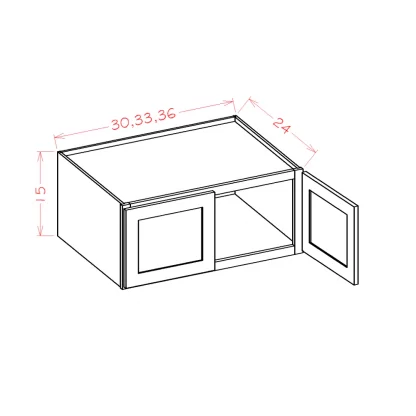 US Cabinets-Highland-Shaker-Dove-15"-HIGH-WALL-REFRIGERATOR-CABINETS