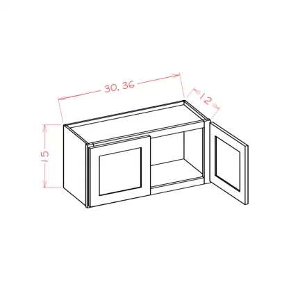 US Cabinets-Highland-Shaker-White-15"-HIGH-BRIDGE-CABINETS