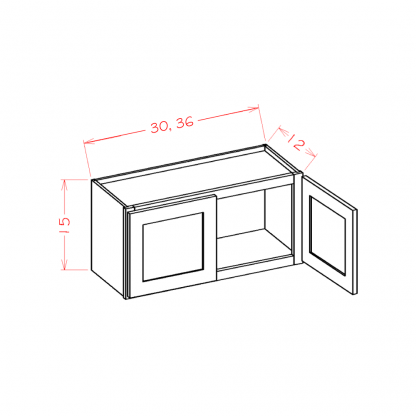 US Cabinets-Highland-Shaker-Cinder-15"-HIGH-BRIDGE-CABINETS