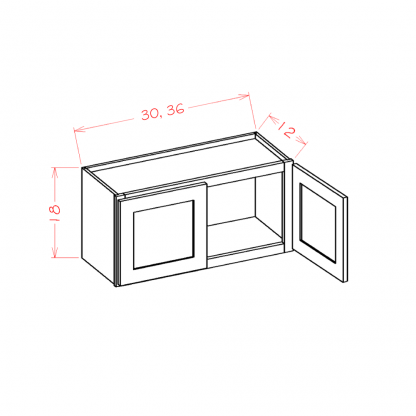 US Cabinets-Highland-Shaker-Cinder-18"-HIGH-BRIDGE-CABINETS