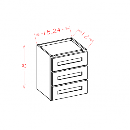 US Cabinets-Highland-Shaker-White-THREE-DRAWER-TOWER-STACKING-CABINETS