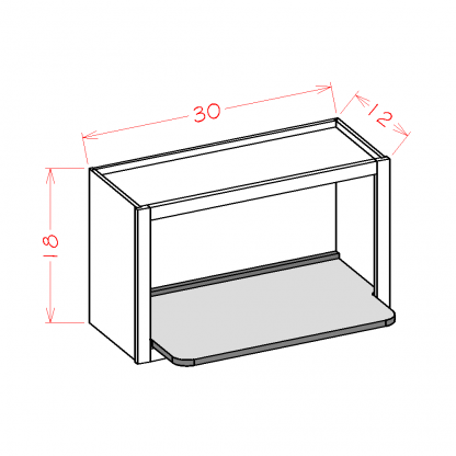 US Cabinets-Highland-Shaker-White-WALL-MICROWAVE-SHELF-KIT