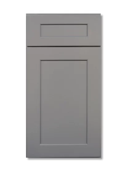 US Cabinets-Highland-Shaker-Grey-12"-HIGH-DOUBLE-GLASS-DOOR-WALL-STACKER-CABINETS - Image 2