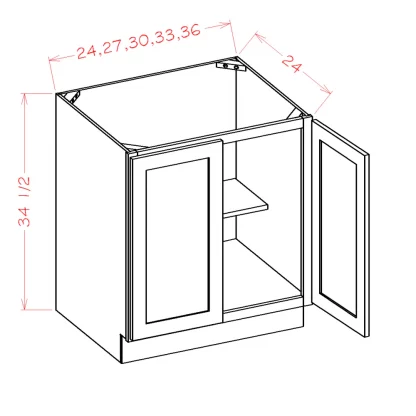 US Cabinets-Highland-Shaker-Dove-DOUBLE-FULL-HEIGHT-DOOR-BASES