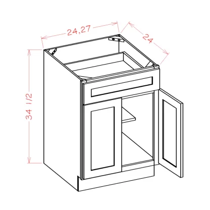 US Cabinets-Highland-Torrance-White-DOUBLE-DOOR-SINGLE-DRAWER-BASES