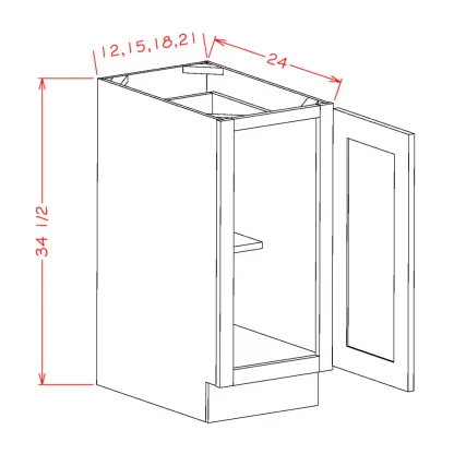 US Cabinets-Highland-Shaker-Dove-SINGLE-FULL-HEIGHT-DOOR-BASES