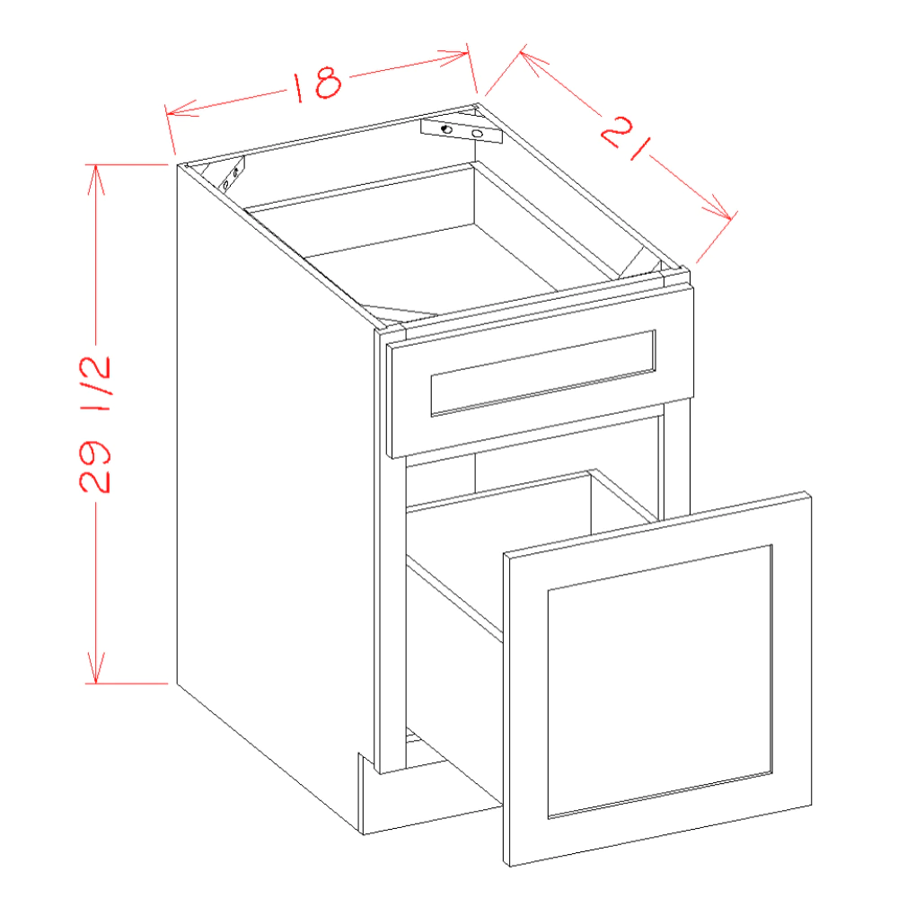 US Cabinets-Highland-Shaker-Dove-DRAWER-FILE-BASE