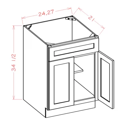 US Cabinets-Highland-Shaker-Dove-DOUBLE-DOOR-SINGLE-DRAWER-FRONT-VANITY-SINK-BASES