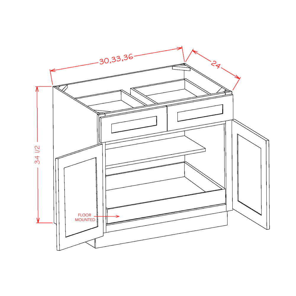 US Cabinets-Highland-Shaker-Grey-DOUBLE-DOOR-DOUBLE-DRAWER-ONE-ROLLOUT-SHELF-BASE-KITS