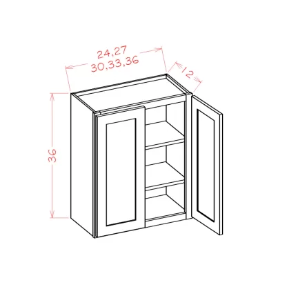 US Cabinets-Highland-Torrance-White-36"-HIGH-DOUBLE-DOOR-WALL-CABINETS