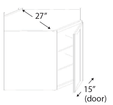 Blue Valley-Shaker-Modern Slate-27 inch Diagonal Corner Wall Cabinet
