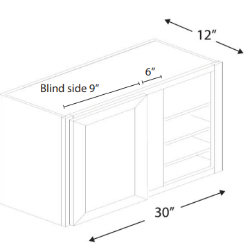 Blue Valley-Shaker-Modern Slate-Blind Corner Wall Cabinet