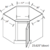 Blue Valley-Shaker-Dove White-Corner Sink Base
