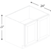 Blue Valley-Shaker-Dove White-Two Door Full Height Base